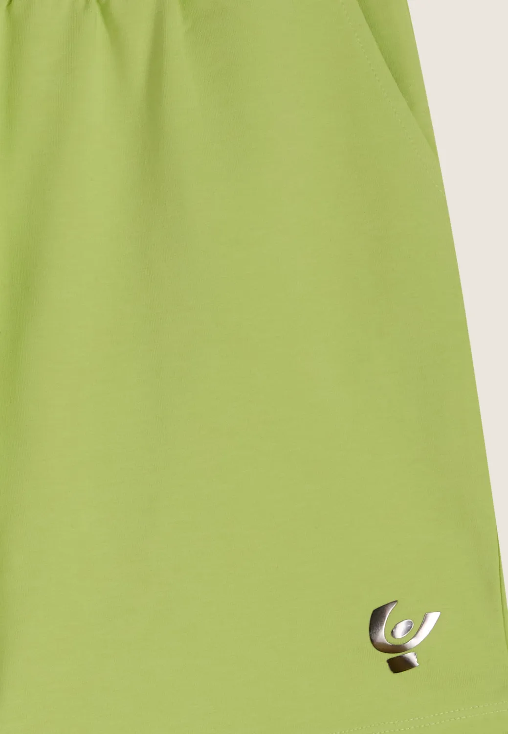 Freddy Mädchen Bermuda Shorts Baumwolle Lime Silber-Logo