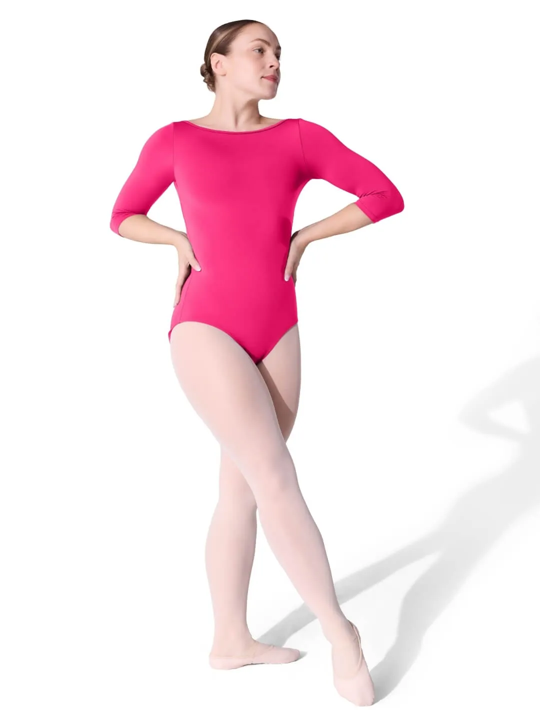 Capezio Essentials ES1004W Ballettanzug 3/4-Arm Schwarz blickdicht