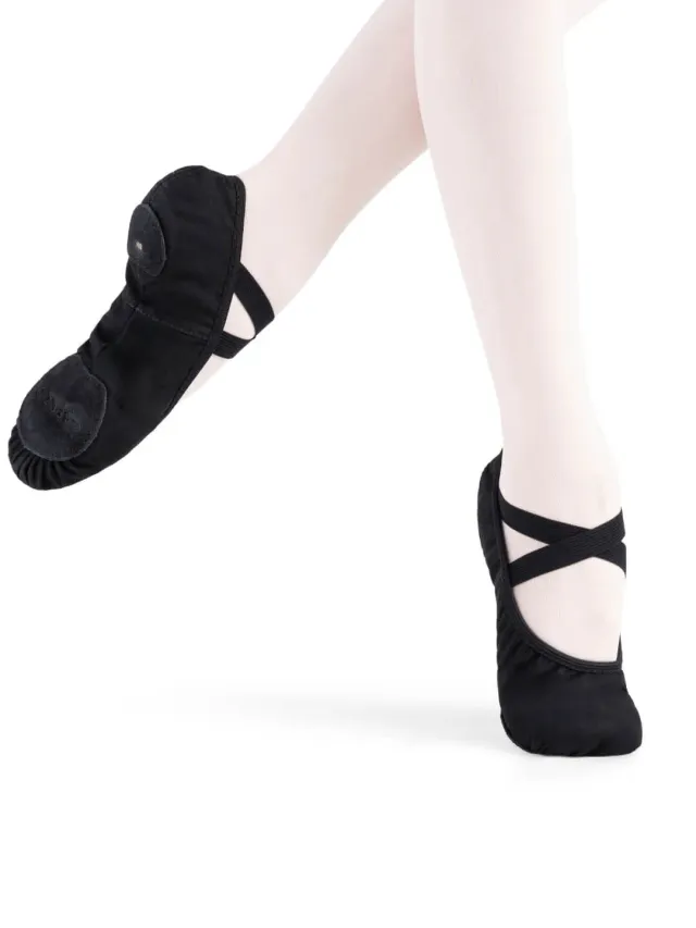 Capezio Stella V200C Ballettschläppchen Kinder Schwarz Canvas