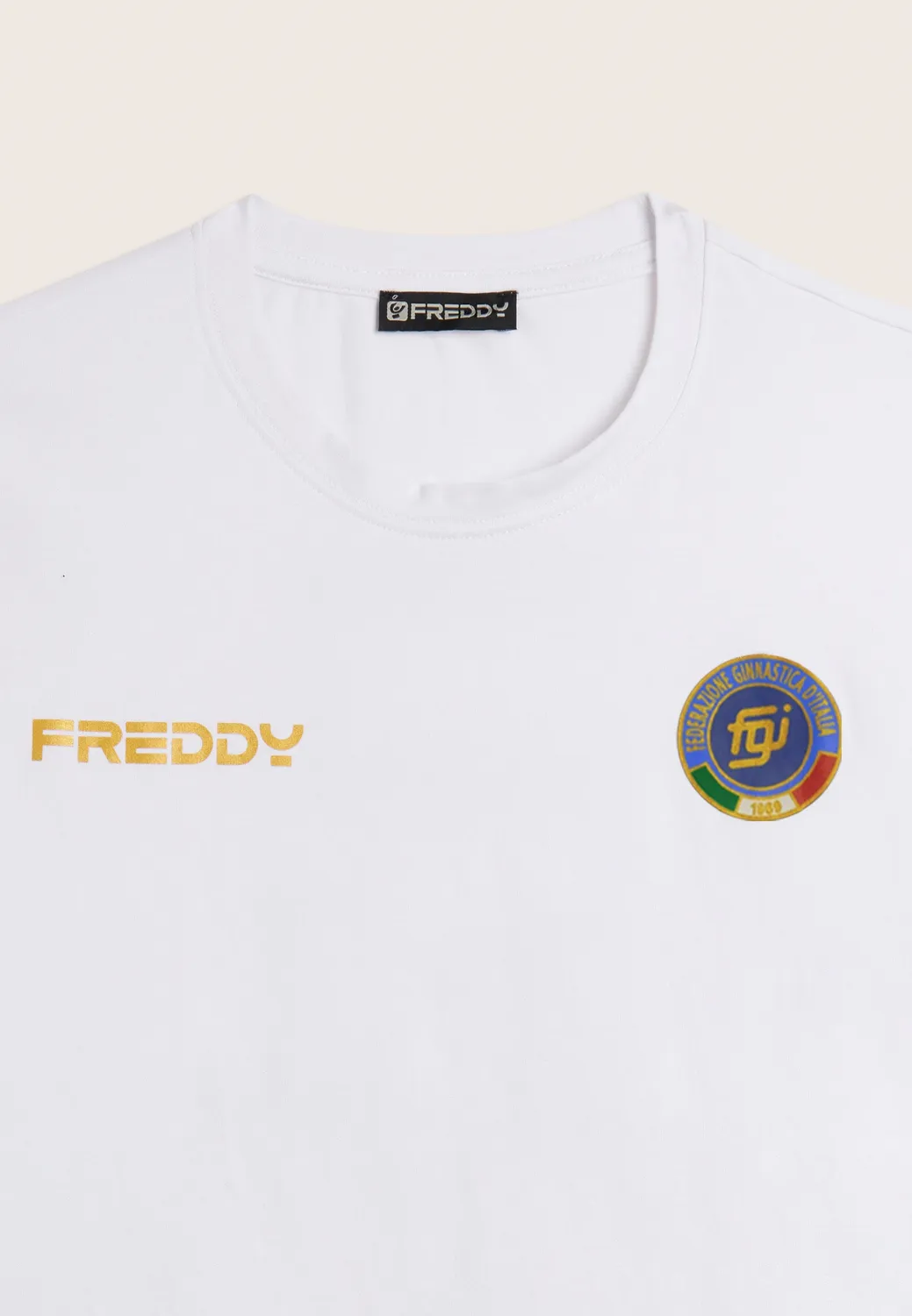 Freddy FGI Italia T-Shirt Herren Weiß-Dunkelblau Baumwolle