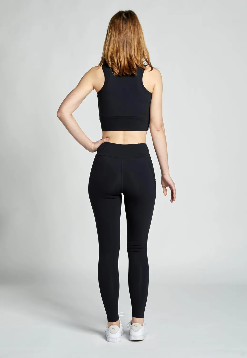 Sportkind High Waist Fitness Leggings mit Taschen XL blickdicht