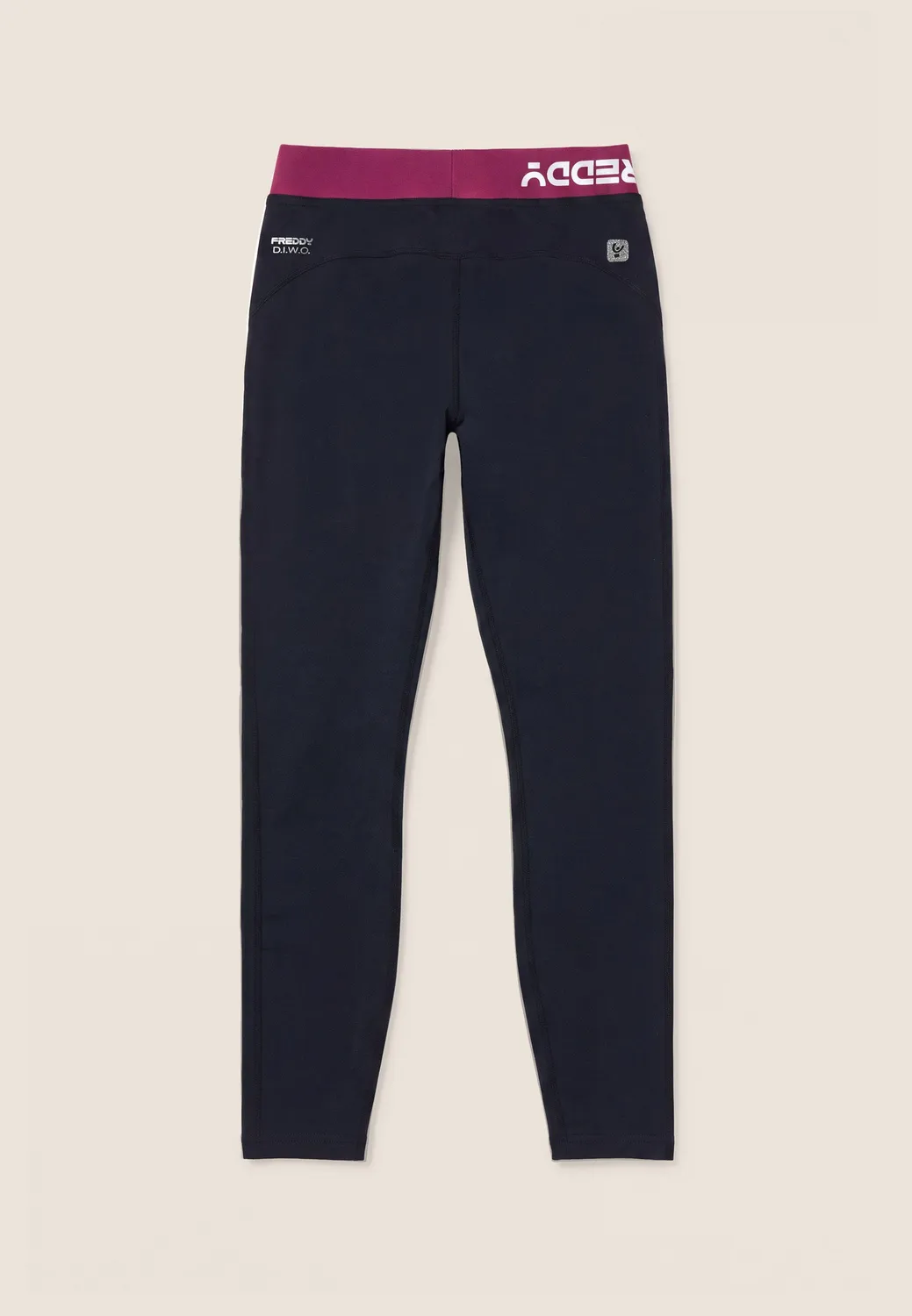 Freddy 7/8 Leggings hoher Bund Jacquard schwarz blickdicht