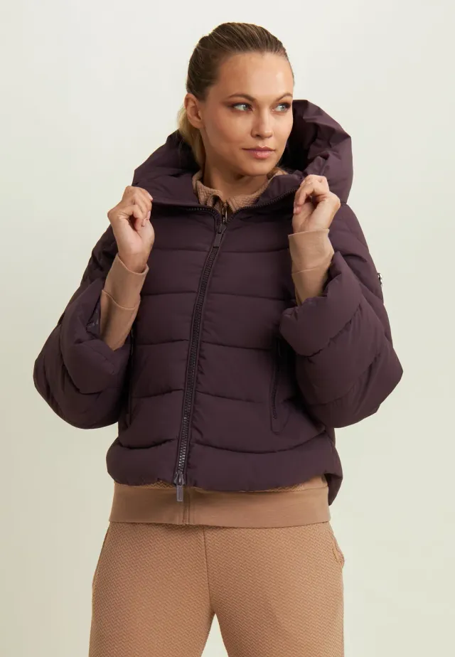 Freddy Cropped Daunenjacke Plum Perfect hoher Bund warm