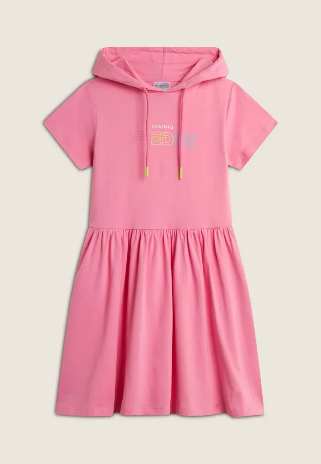 Freddy Kleid Mädchen Kapuze Baumwolle Rosa
