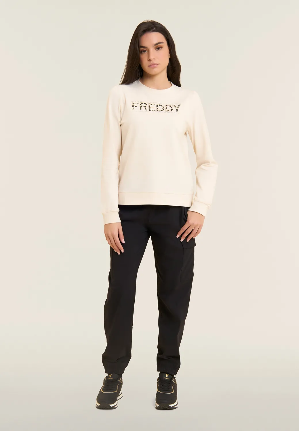 Freddy Animalier Sweatshirt Drapiert Schwarz