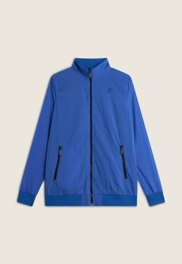 Freddy Herren Leichtjacke Polyester Blau Stehkragen Zip
