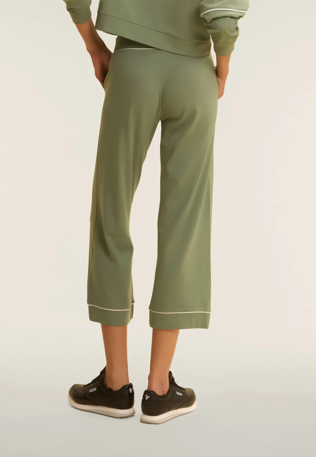 Freddy Wide Leg Sporthose Cropped Schwarz Taschen