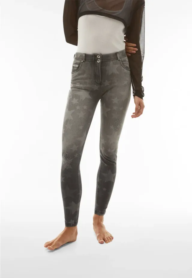 Freddy WR.UP Skinny Jeans Sterneprint grau shaping