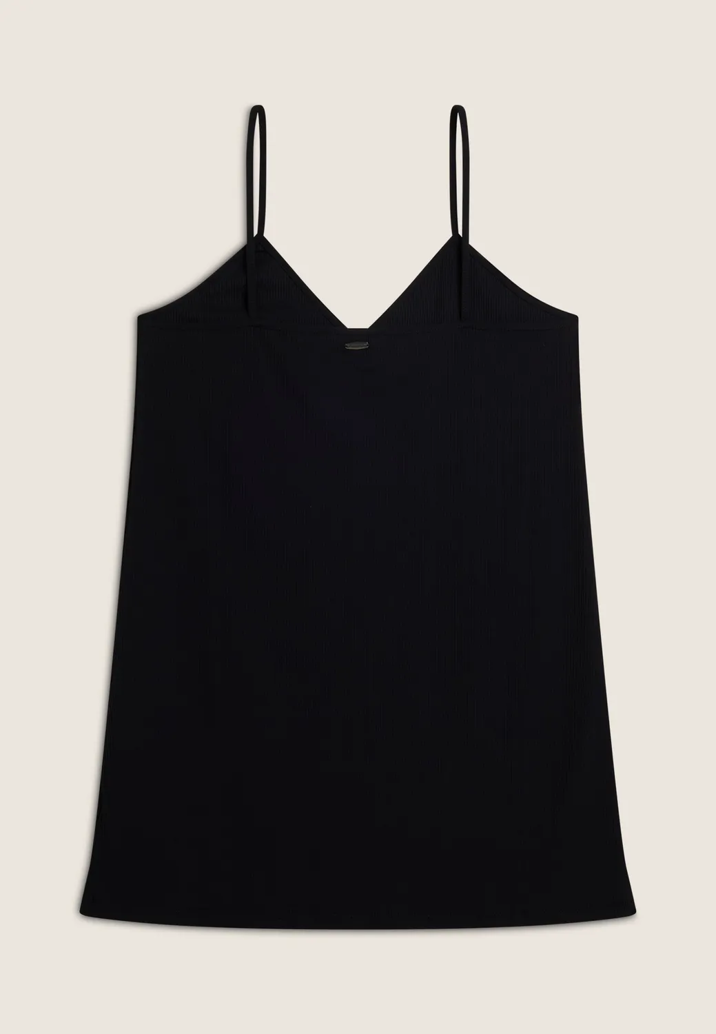 Freddy Damen Minikleid Rippjersey Schwarz V-Ausschnitt