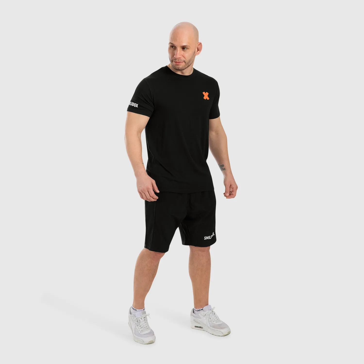 Smilodox Herren T-Shirt Schwarz Regular Fit meliert