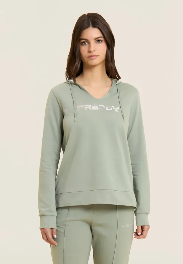 Freddy Hoodie V-Ausschnitt holografisch Grün