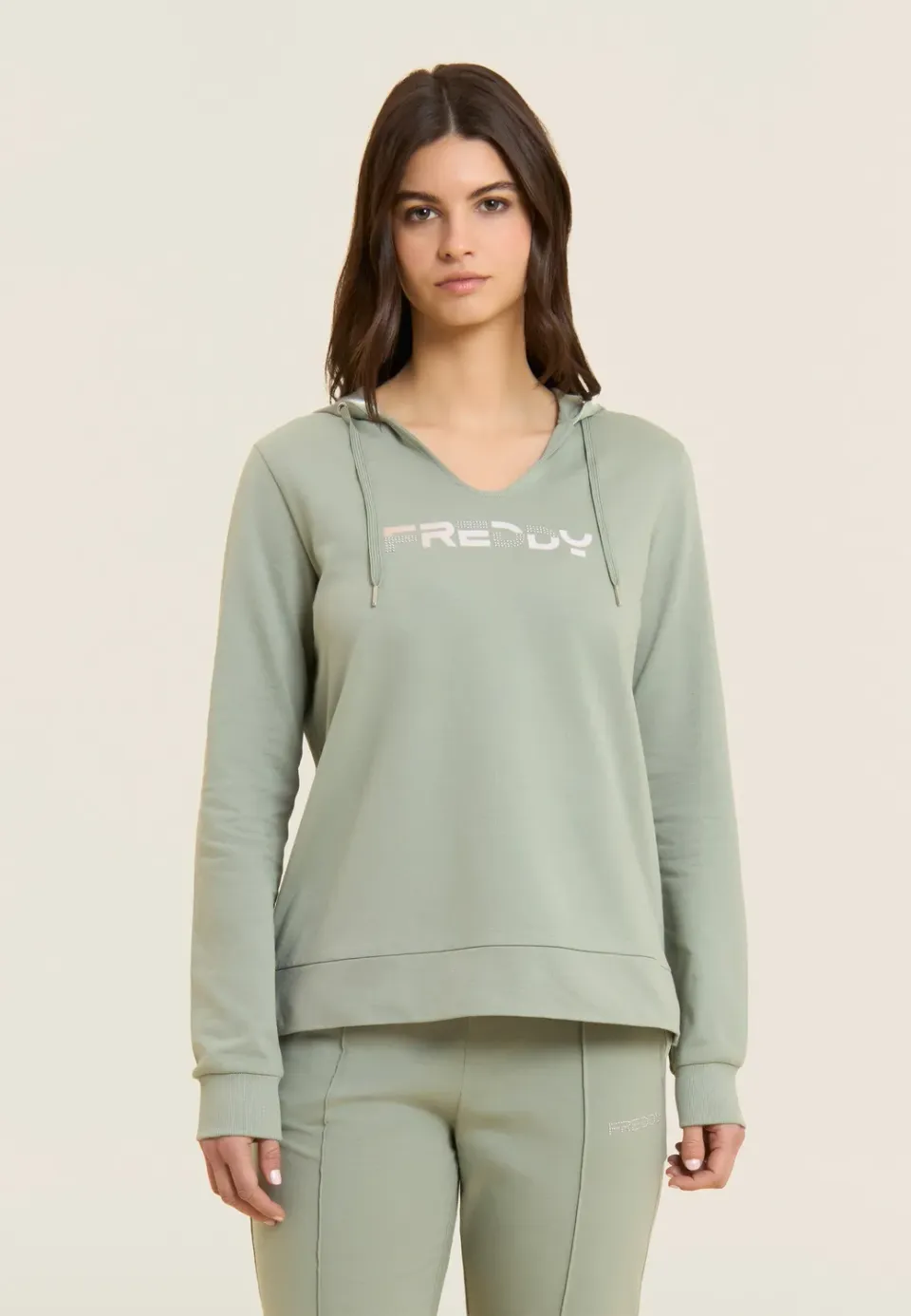 Freddy Hoodie V-Ausschnitt holografisch Grün