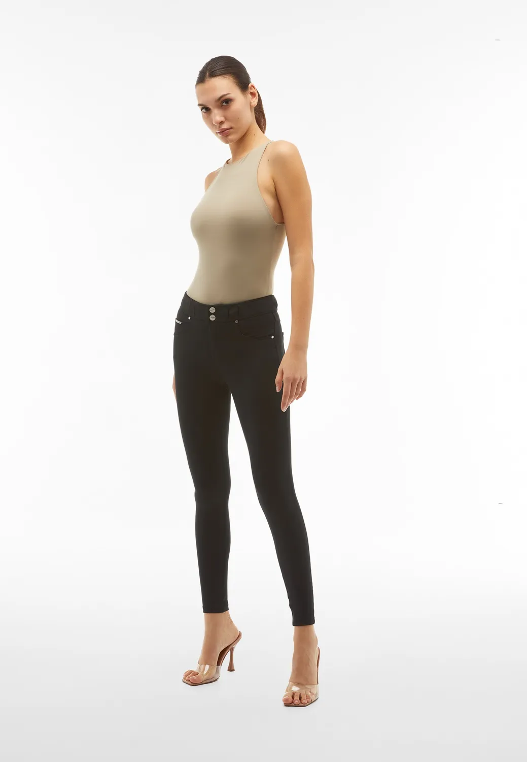 Freddy N.O.W. Skinny Hose Damen Jersey Schwarz atmungsaktiv