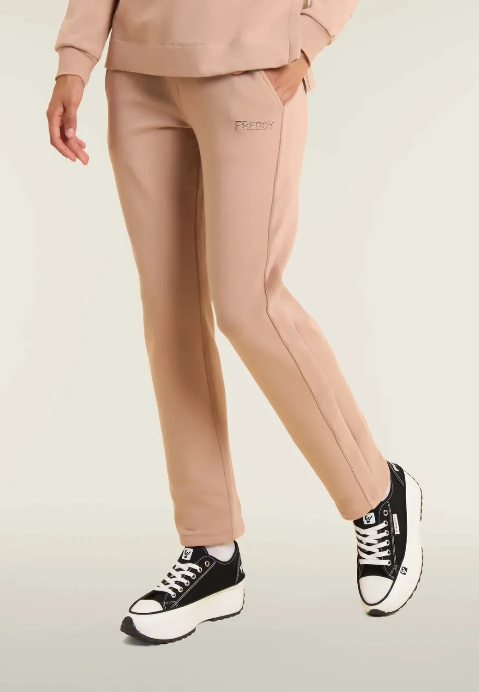 Freddy Sporthose Damen Schwarz Samt Modal Warm