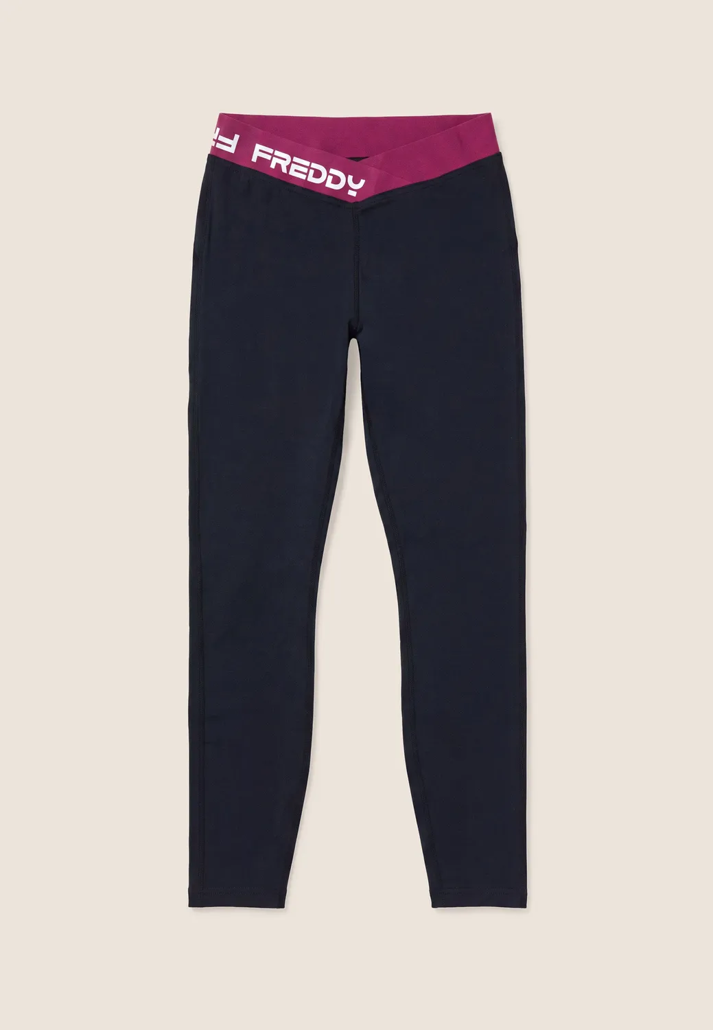 Freddy 7/8 Leggings hoher Bund Jacquard schwarz blickdicht