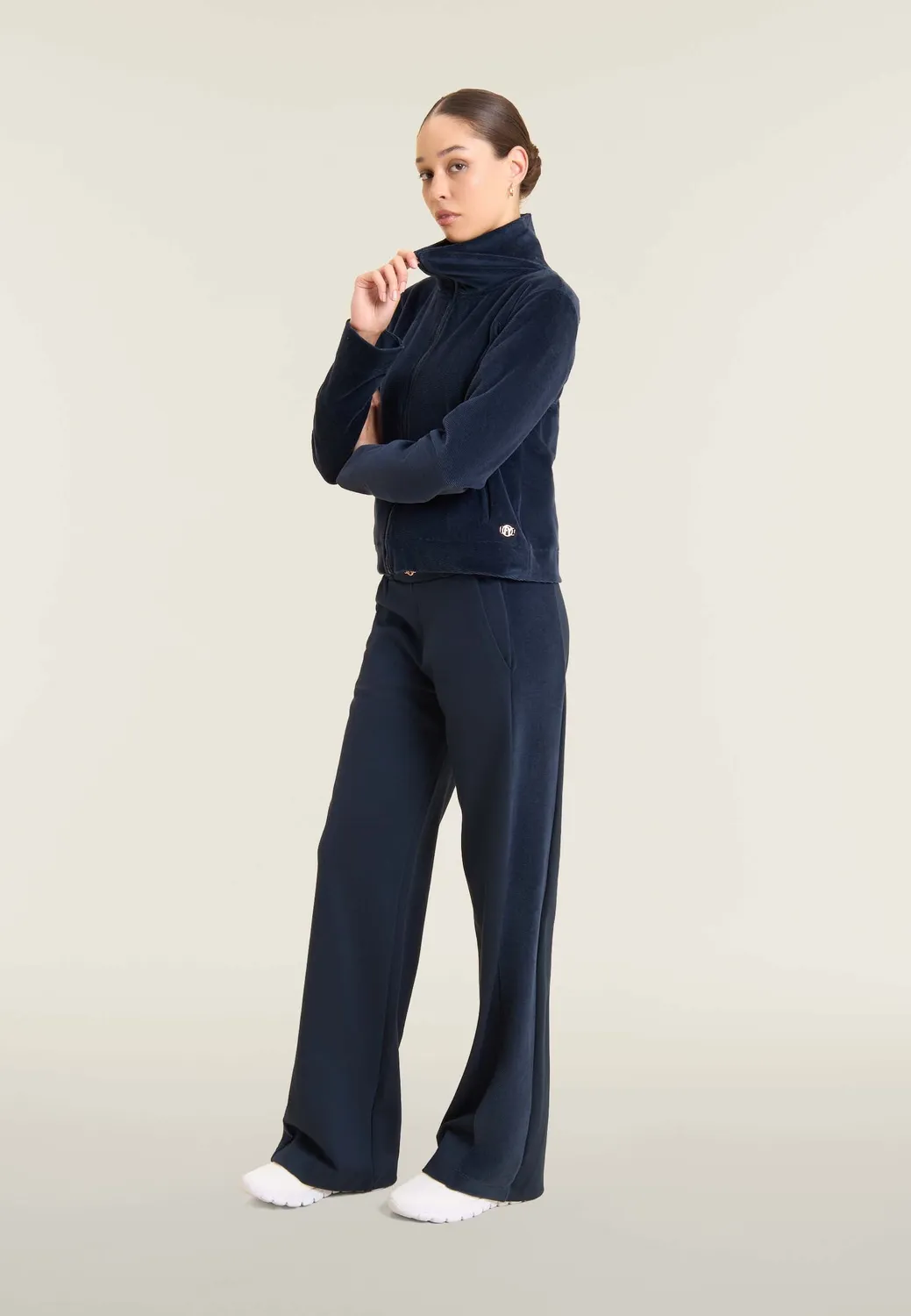 Freddy Cropped Sweatjacke Chenille Zip Dark Sapphire