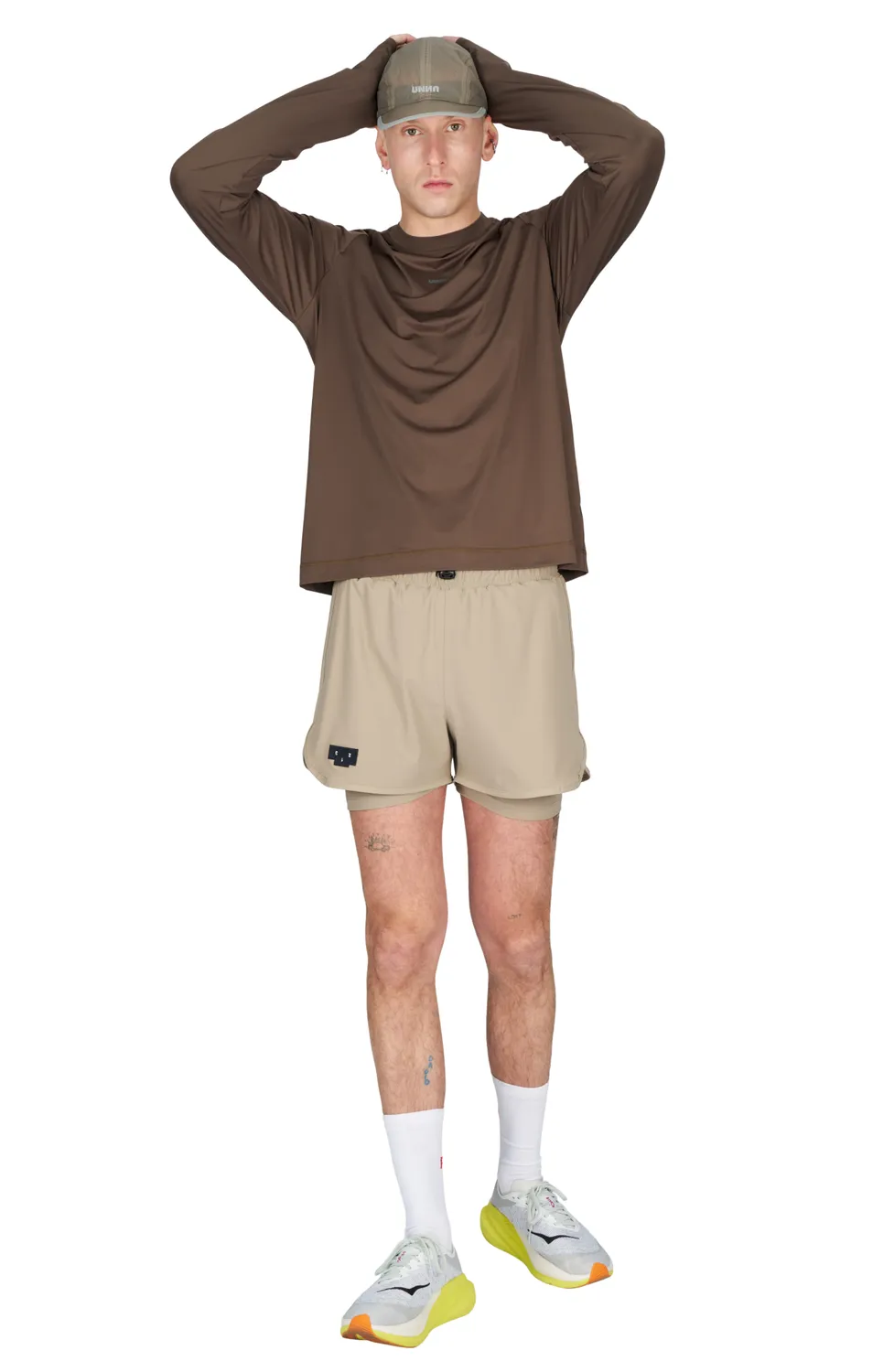 UNNA Shiny Long Sleeve Laufshirt Wren Brown reflektierend