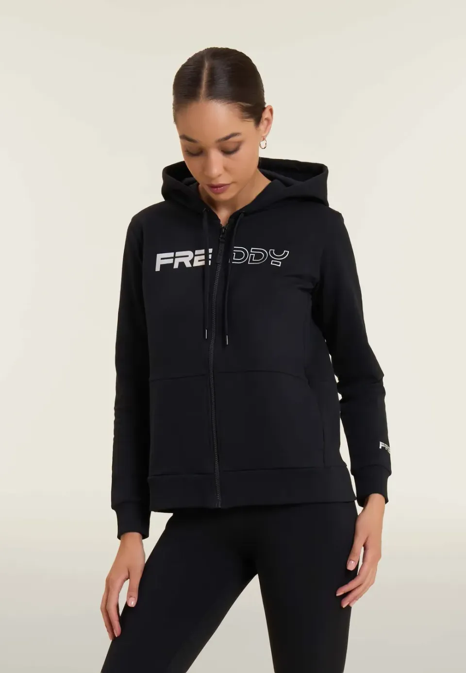 Freddy Full-Zip Hoodie Kapuze Perlen-Logo comfort