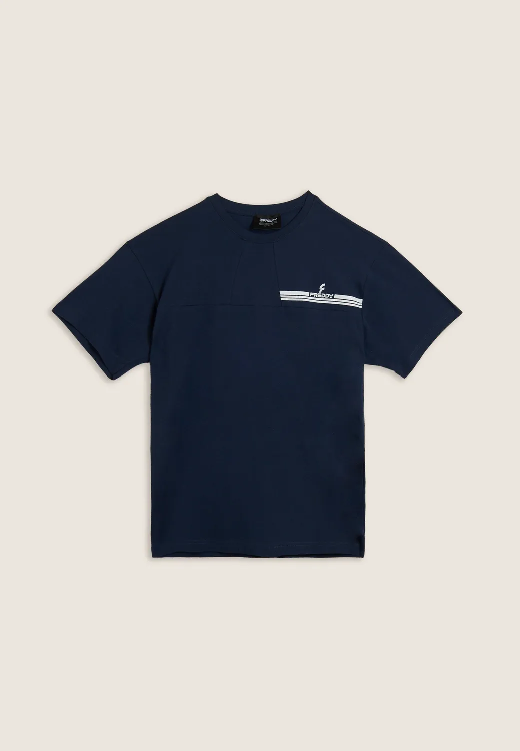 Freddy T-Shirt Blocknähte Damen schwarz Baumwolle