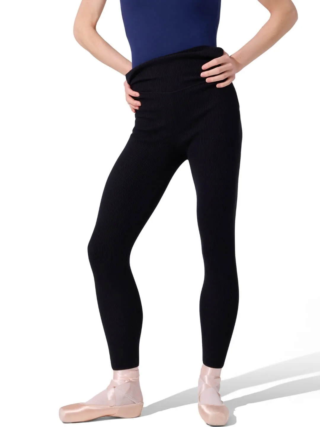 Capezio 11382W Strick-Legging Schwarz gerippt warm