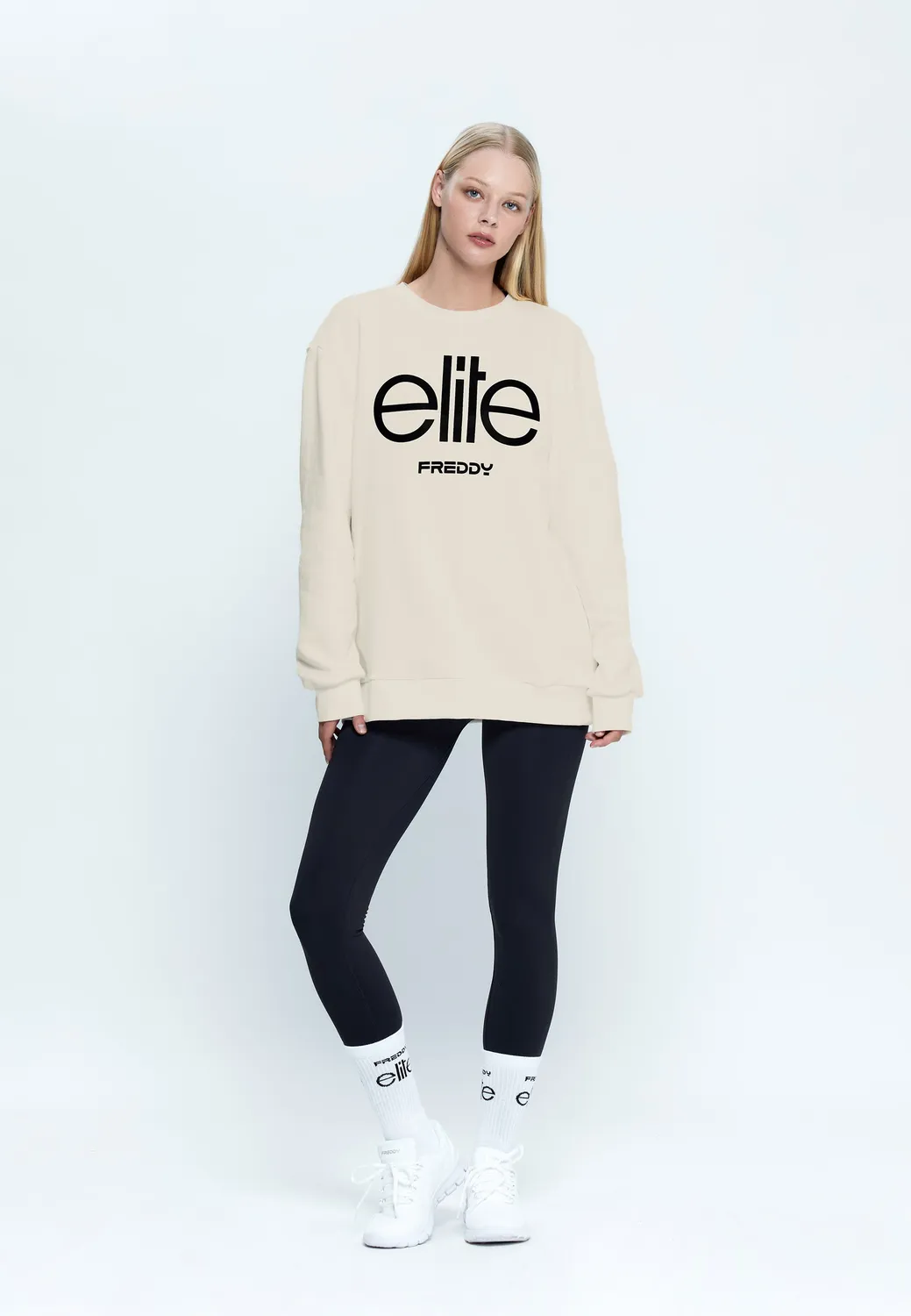 Freddy Elite Sweatshirt Baumwolle Grau meliert Stick