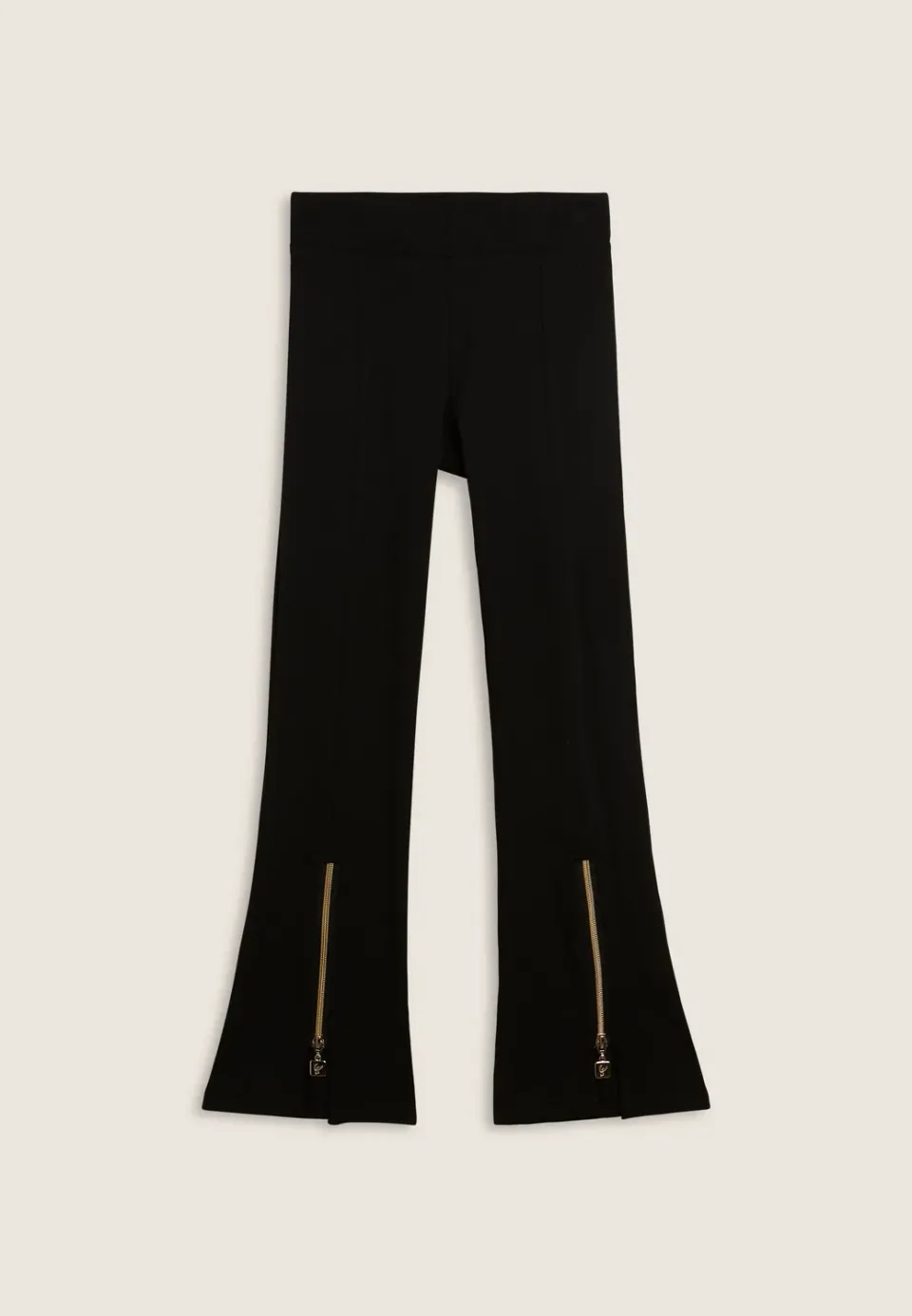 Freddy Flare Kinderhose Schwarz mit Gold-Reißverschluss