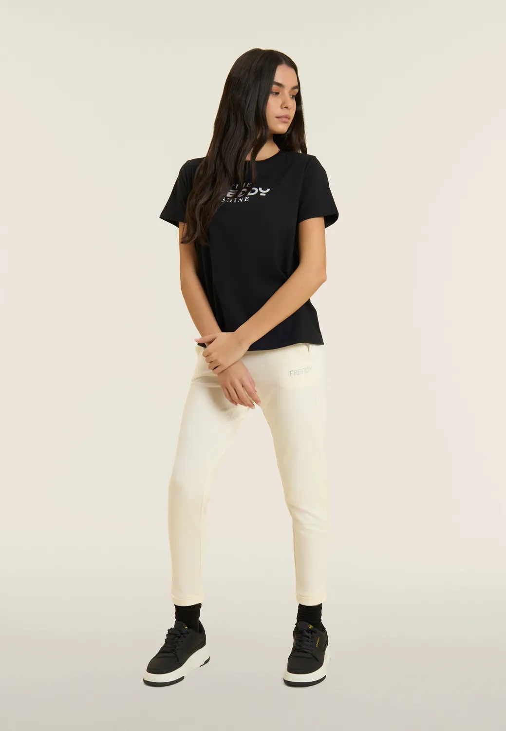 Freddy Comfort Fit T-Shirt Schwarz Time Shine