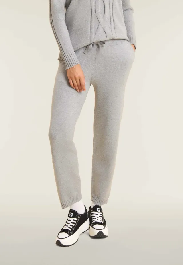 Freddy Damen Sporthose Grau Gerades Bein Taschen