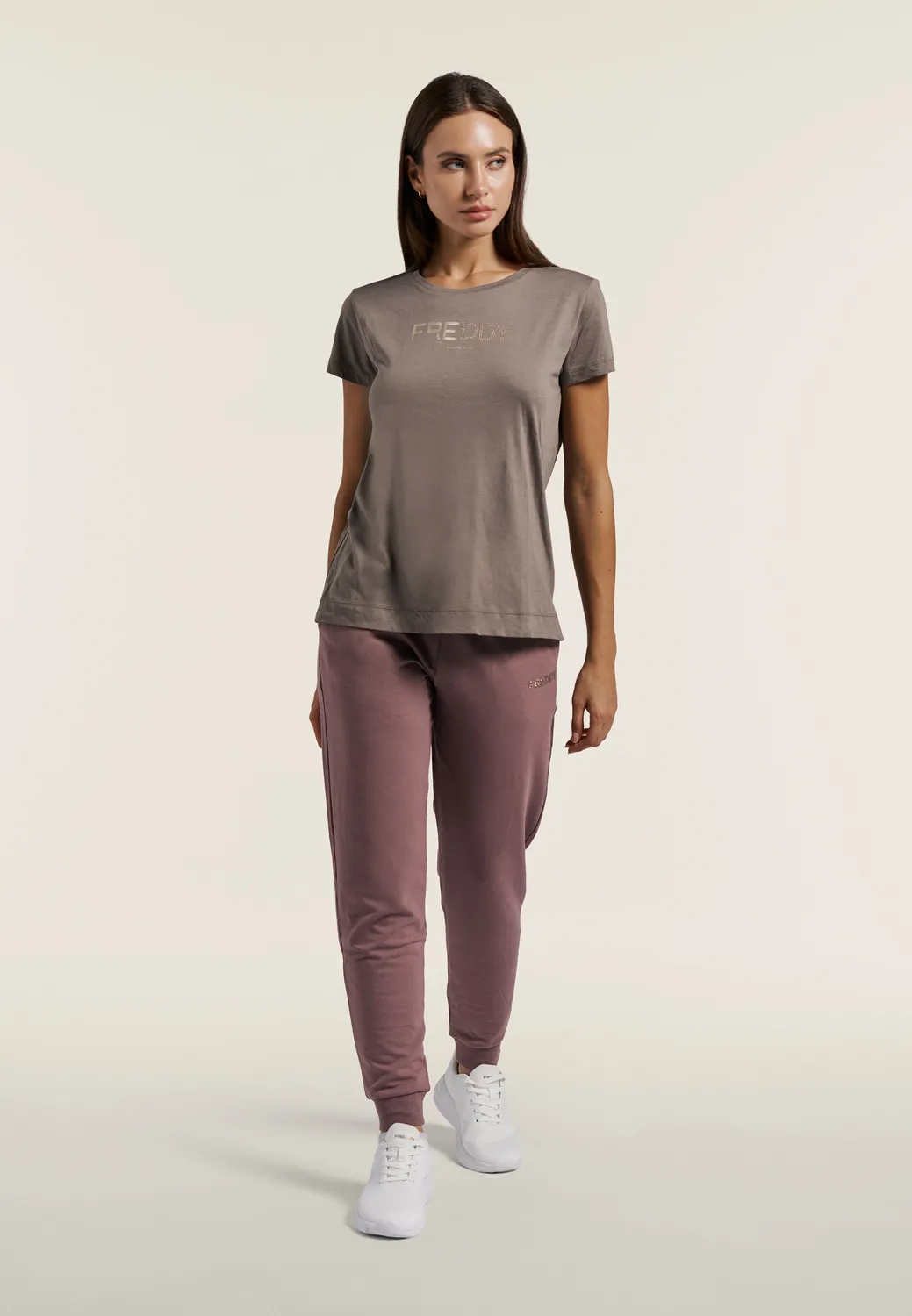 Freddy Jogginghose Damen Schwarz Bündchen Regular