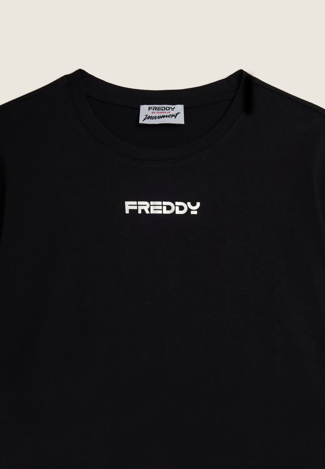 Freddy MOV Print T-Shirt Nero-Bianco Baumwollmix relaxed