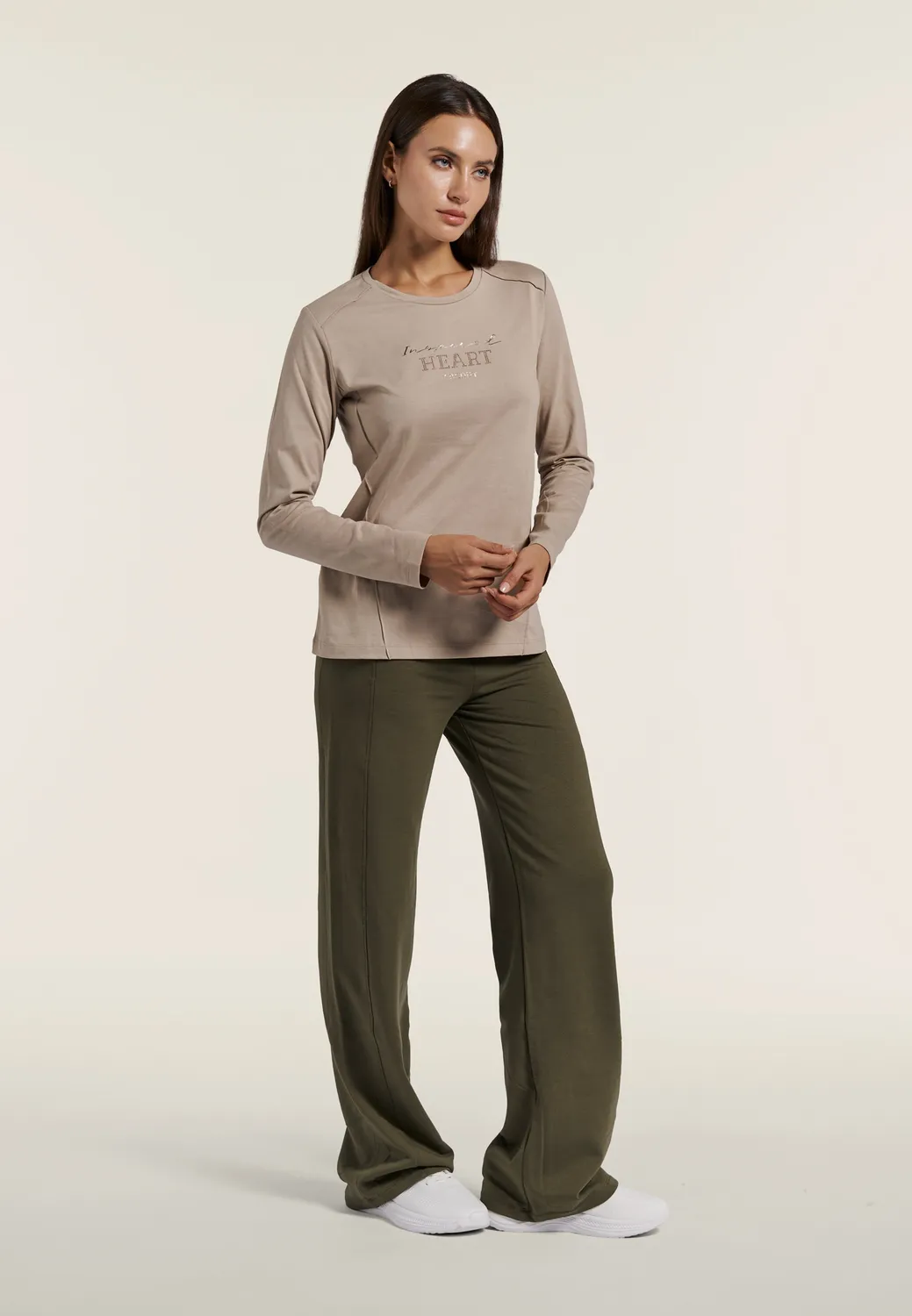 Freddy Langarmshirt Damen Schwarz mit Gold-Strass