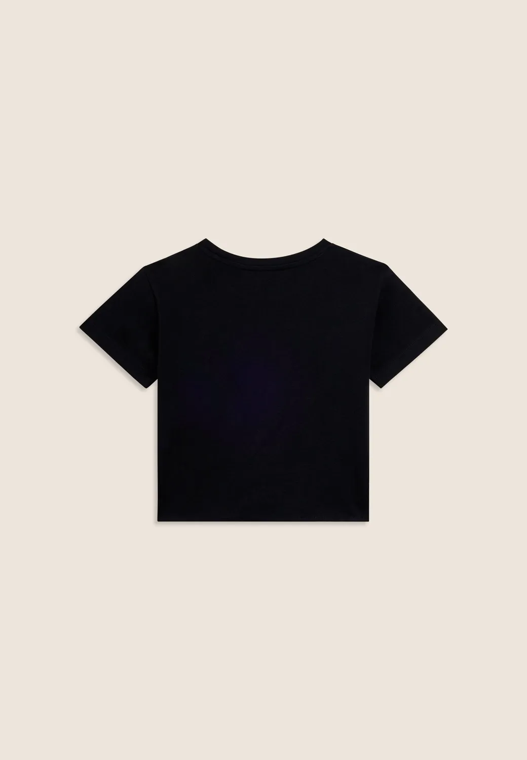 Freddy Mädchen Cropped T-Shirt Knoten Schwarz Strass