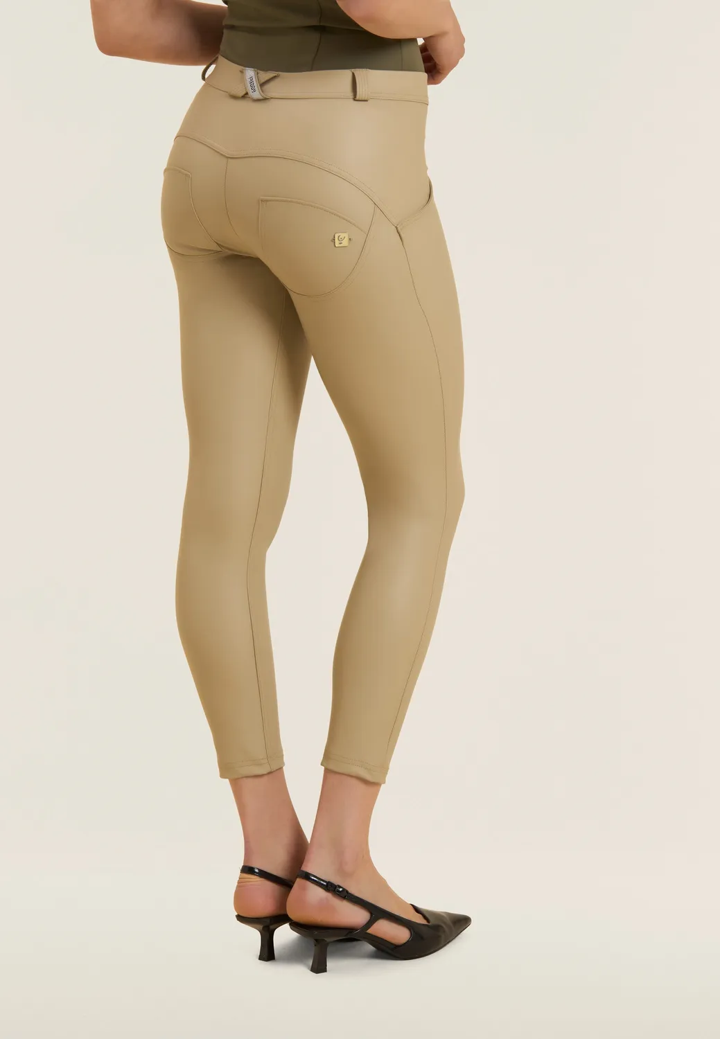 Freddy WR.UP 7/8 Kunstleder-Leggings Schwarz Superskinny