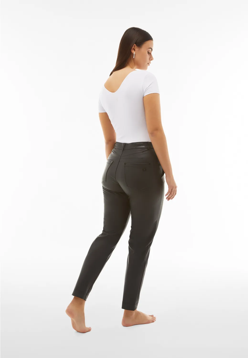 Freddy Black Coated Superskinny Hose schwarz High Waist