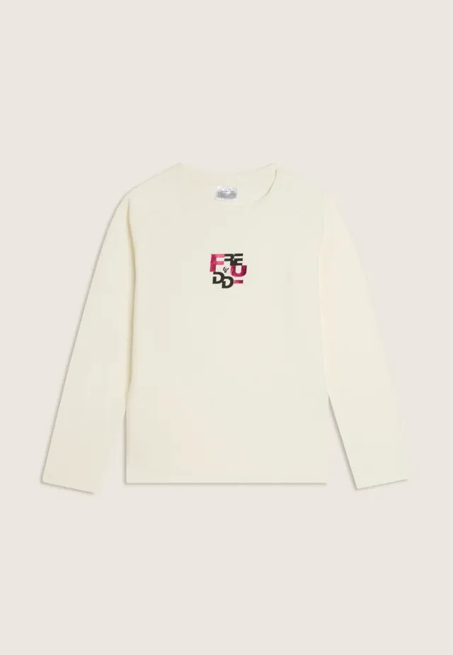 Freddy Junior Langarmshirt Milk White Baumwolle