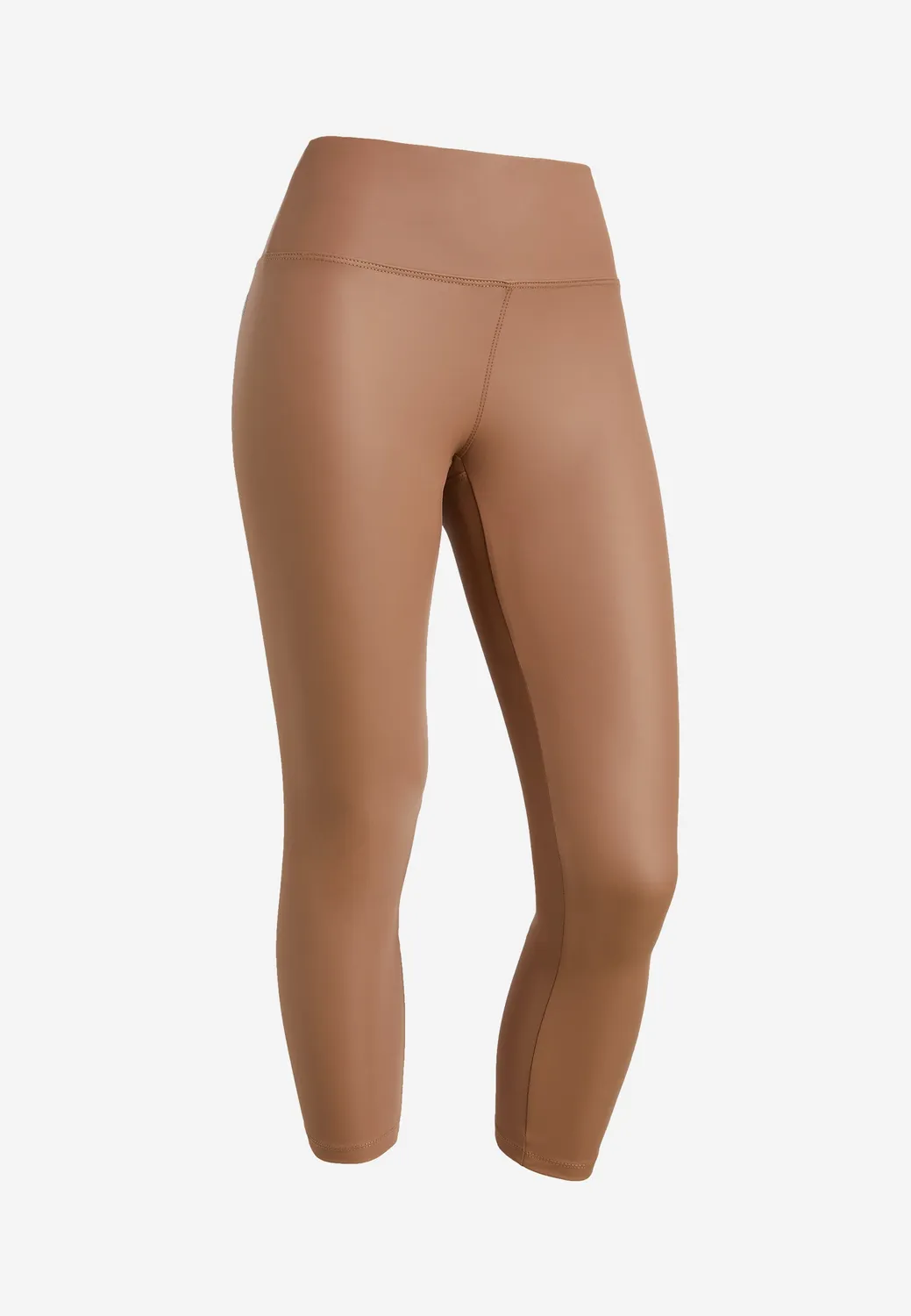 Freddy 7/8 Leggings Leder-Optik Olive M High Waist