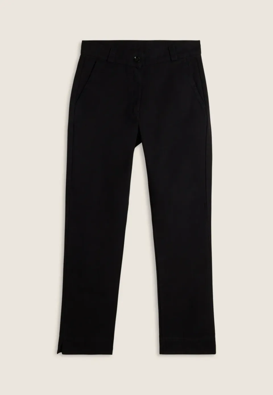 Freddy Cropped Slim Fit Baumwollhose Schwarz blickdicht