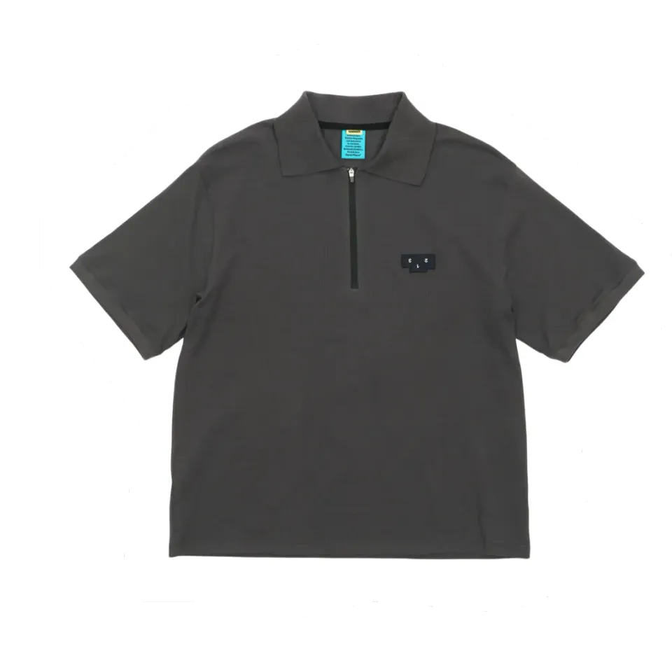 UNNA Polo Run Shirt Poloshirt Off Black Bio-Baumwolle