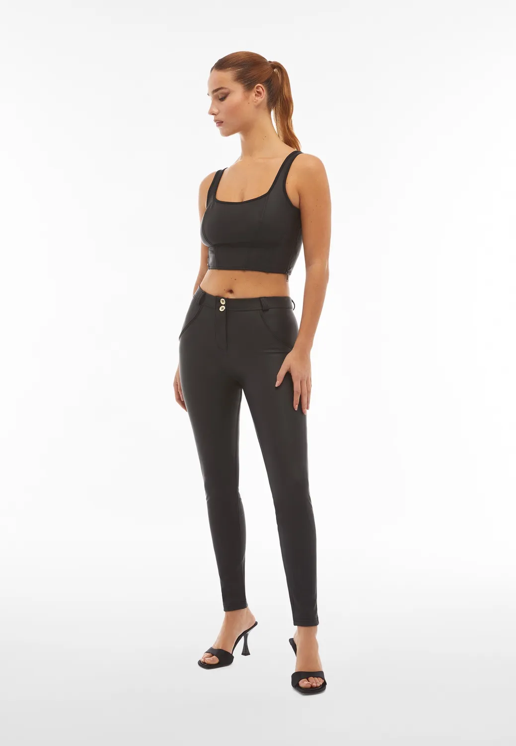Freddy WR.UP Push-up Leggings Schwarz Kunstleder