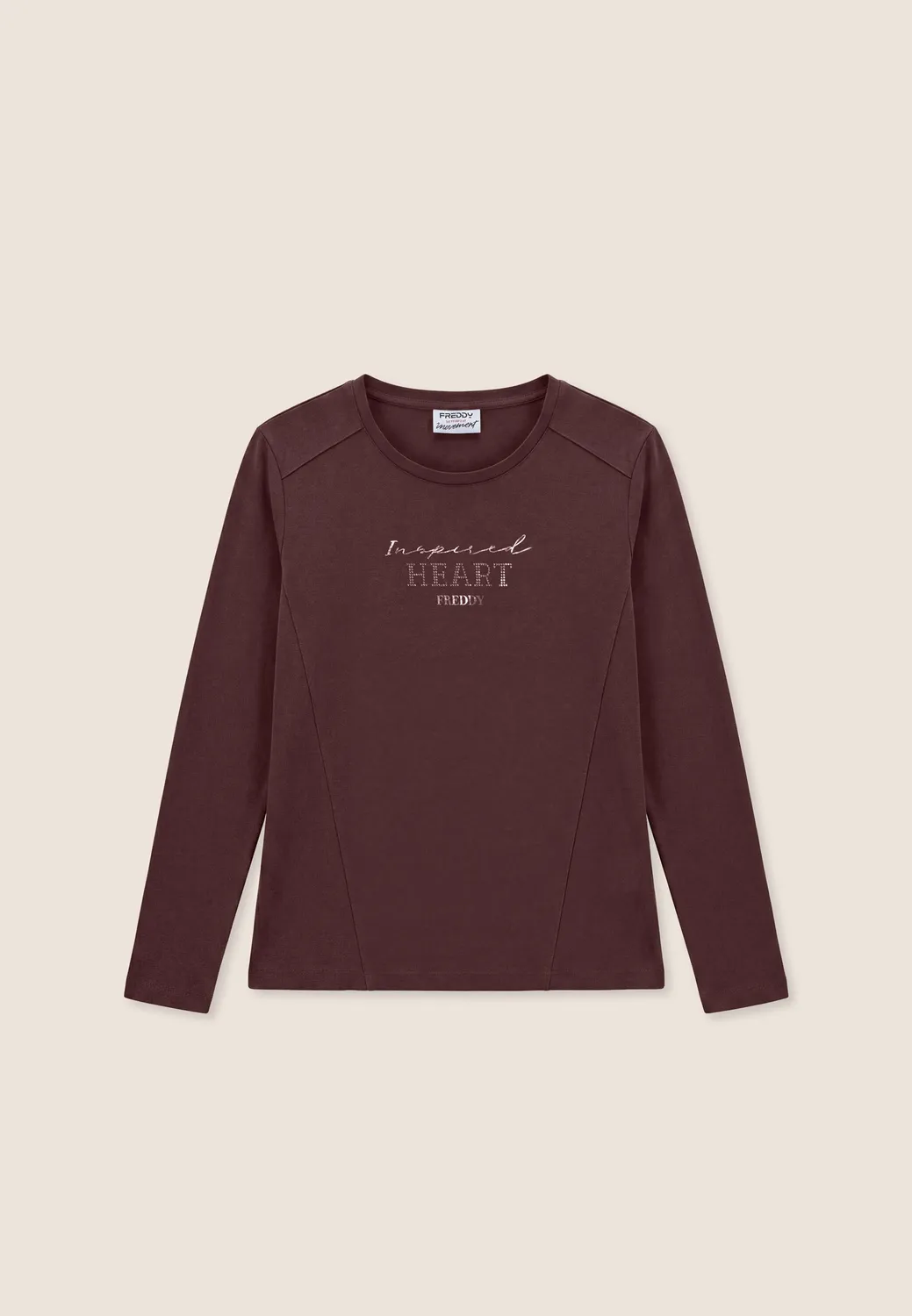 Freddy Langarmshirt Damen Schwarz mit Gold-Strass
