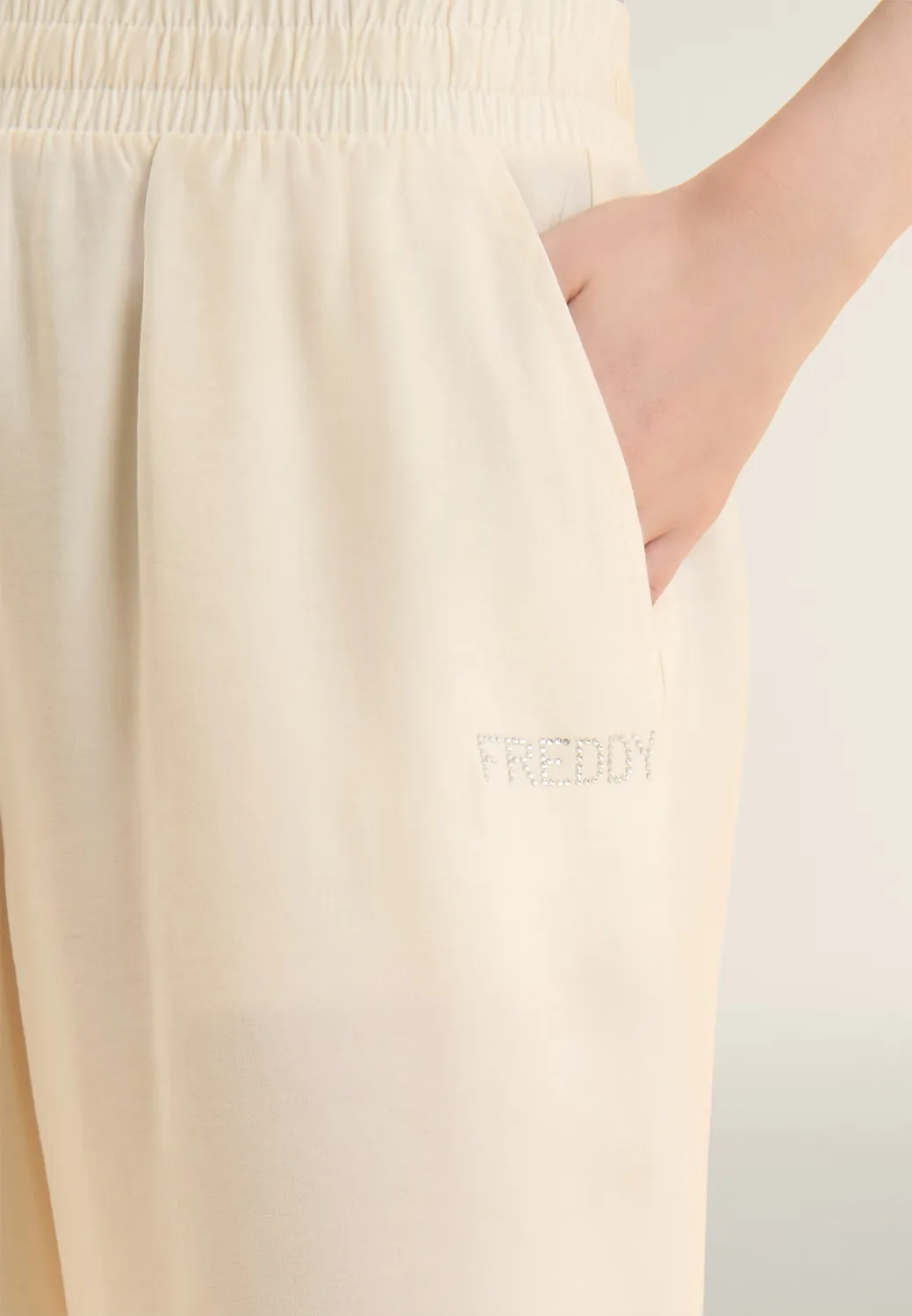 Freddy Cropped Sporthose Wide Leg Dunkelblau Strass