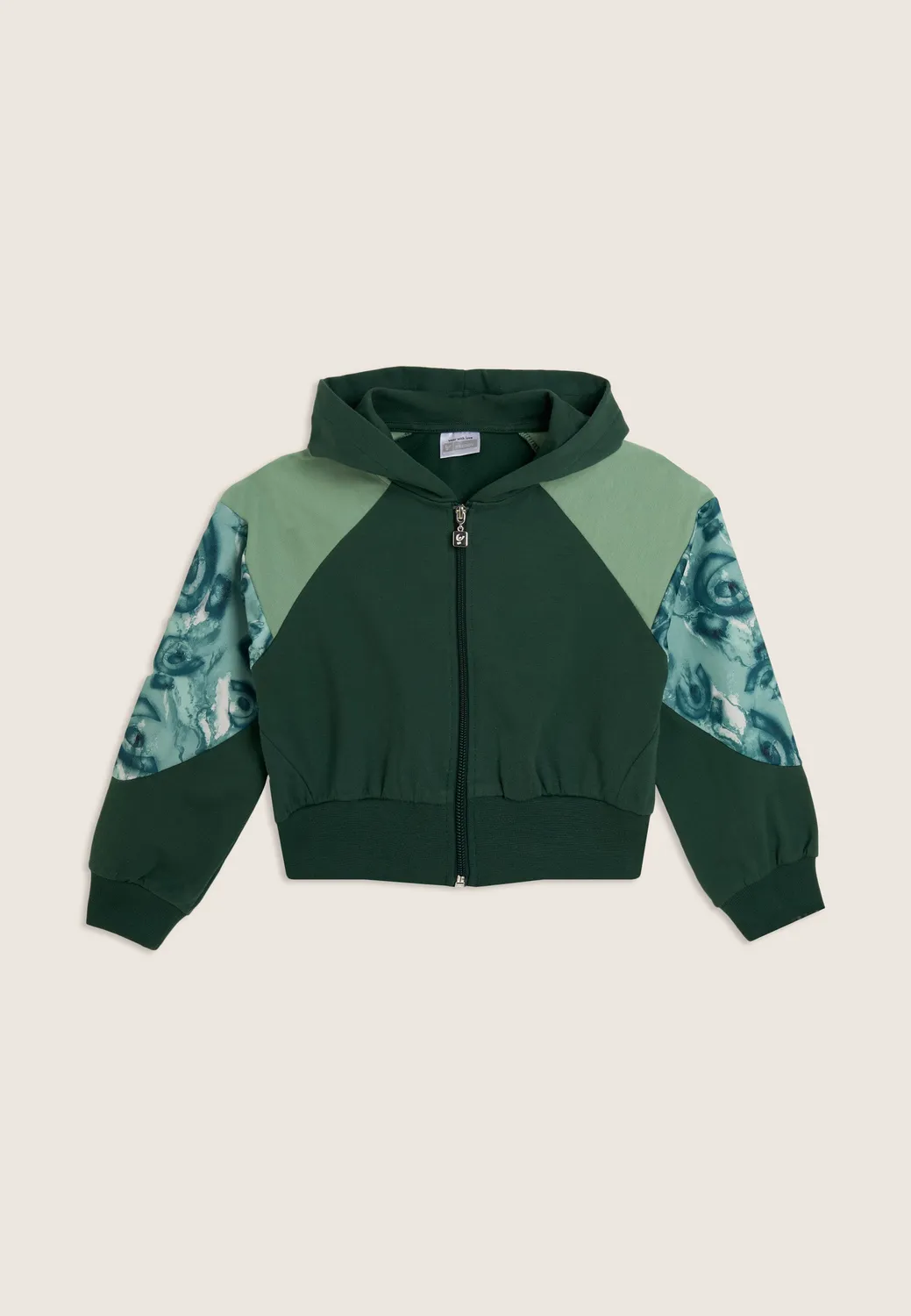 Freddy Junior Color-Block Hoodie schwarz cropped kurz