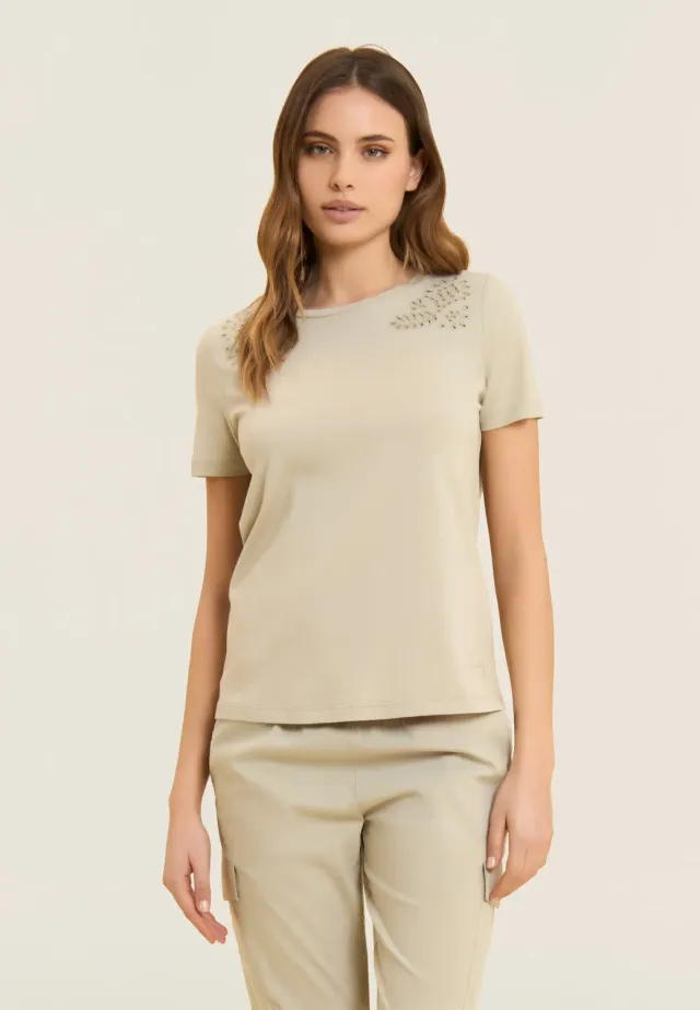 Freddy Floral Jersey T-Shirt Damen Dunkelblau