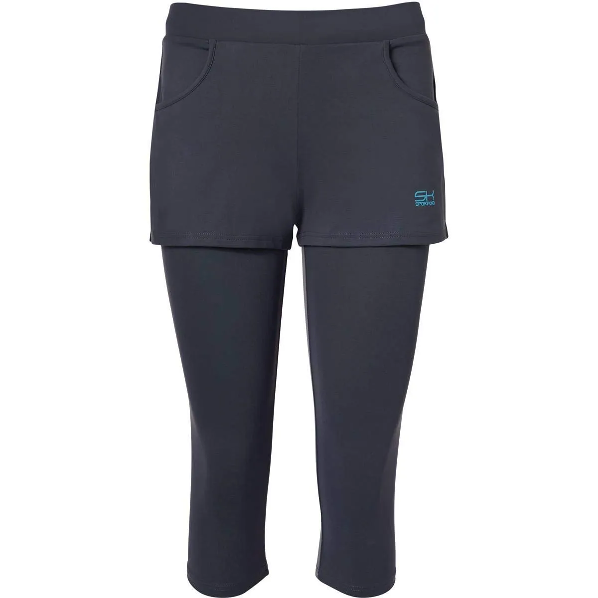Sportkind 2-in-1 Shorts mit Capri-Leggings Kobaltblau blickdicht