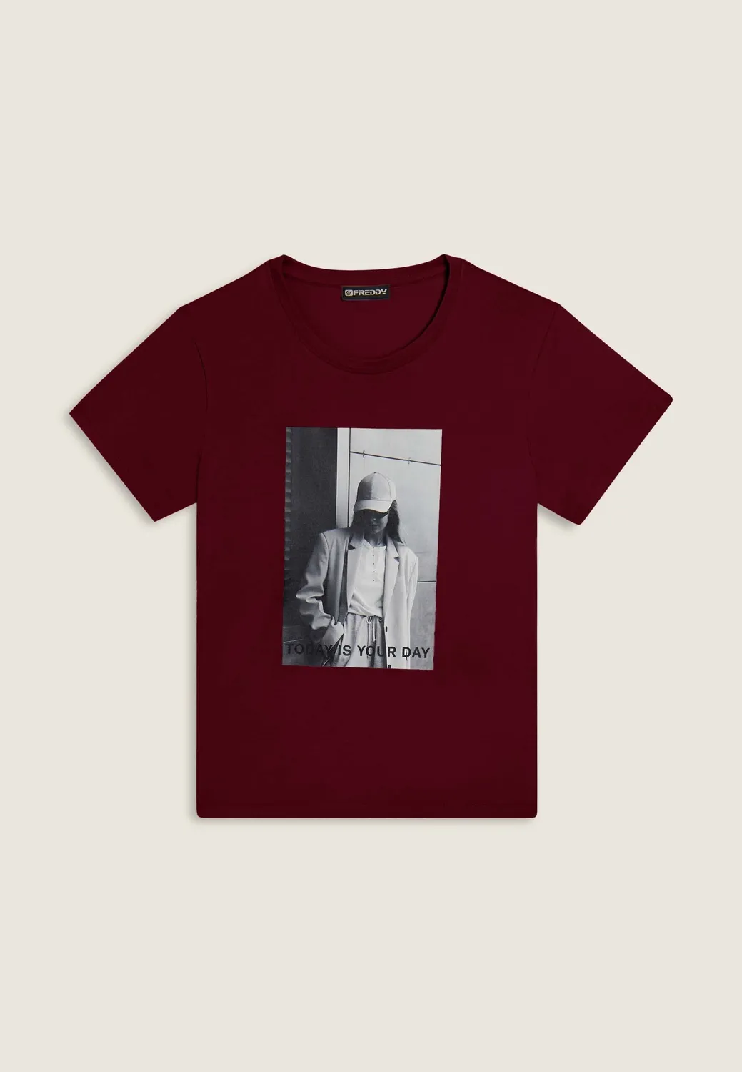 Freddy Regular T-Shirt Damen Jersey Schwarz mit Fotoprint