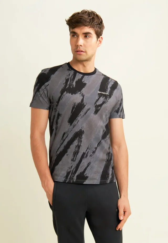 Freddy Pinsel Print T-Shirt Herren Baumwolle