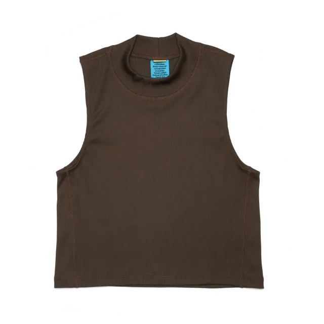 UNNA Balance Crop Top Croptop Wren Brown gerippt