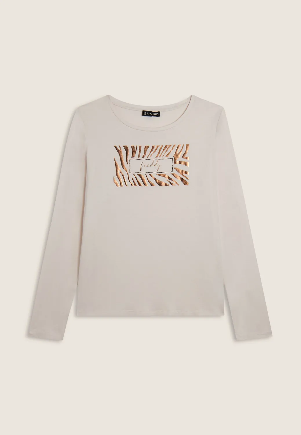 Freddy Langarmshirt Damen Schwarz Strasslogo