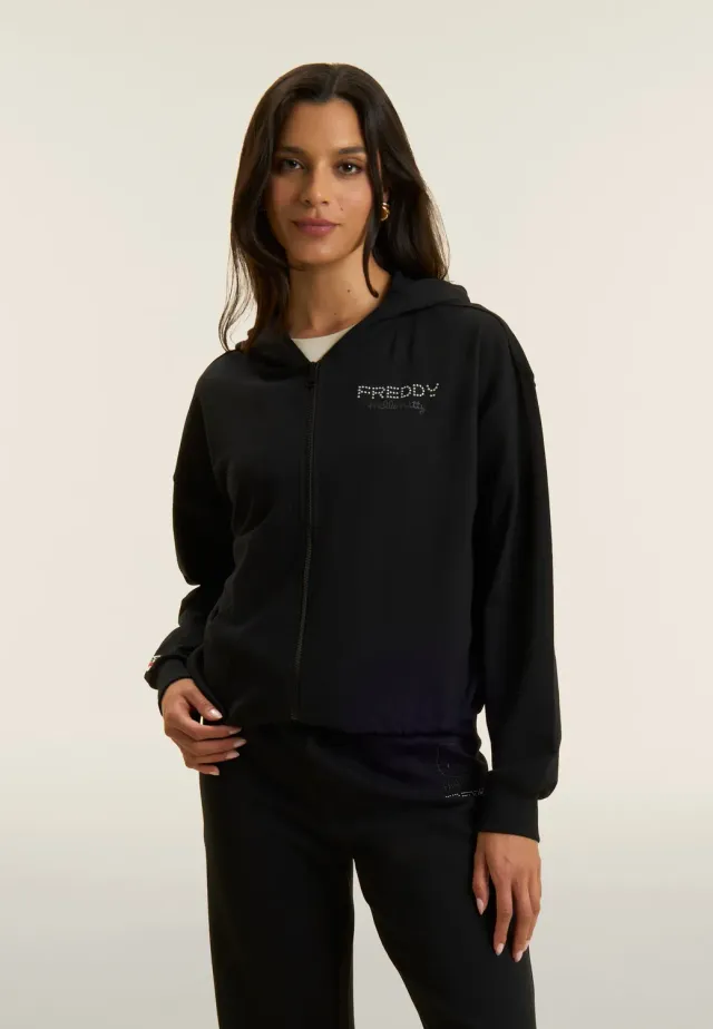 Freddy Hello Kitty Hoodie Schwarz mit Zip