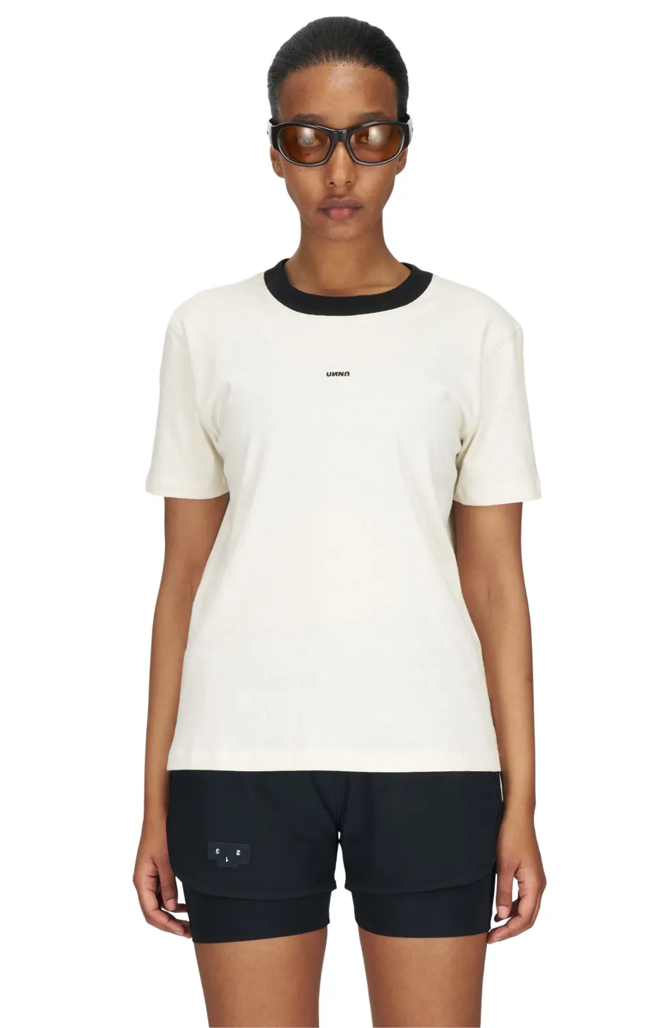 UNNA Skewed Tee W T-Shirt Vanilla White Regular Fit